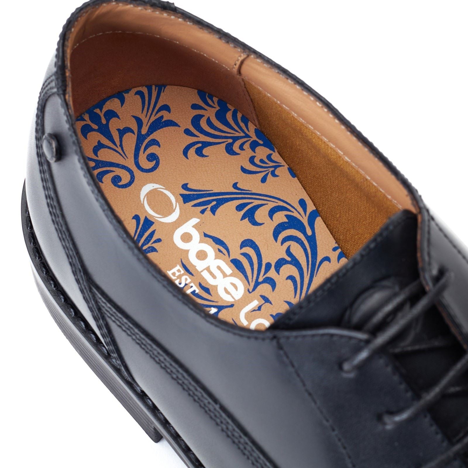 Base London Magnus Leder Herrenschuhe In Schwarz Oxford Stil