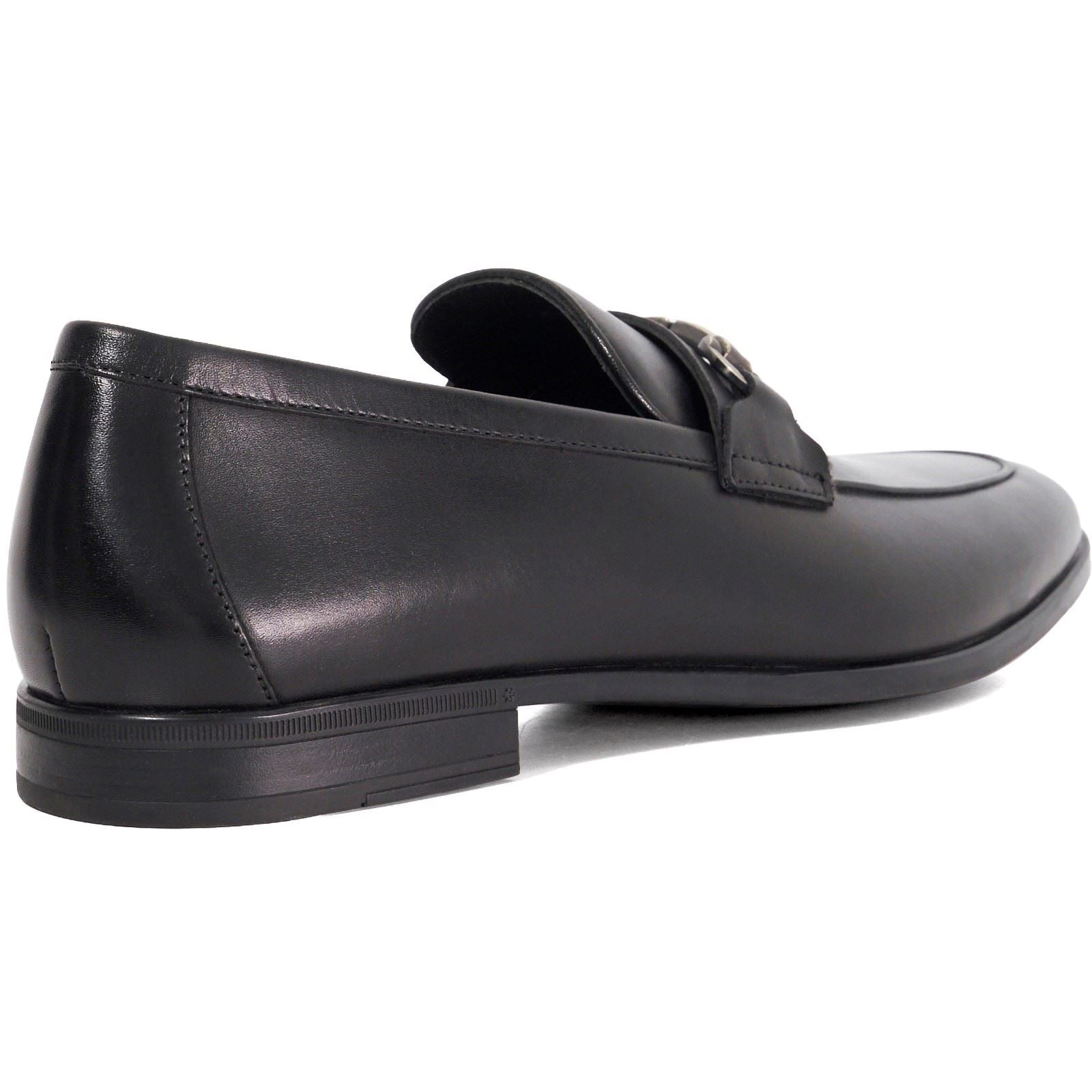Dune Seymore Leder Herren Schwarz Slipper Schuhe