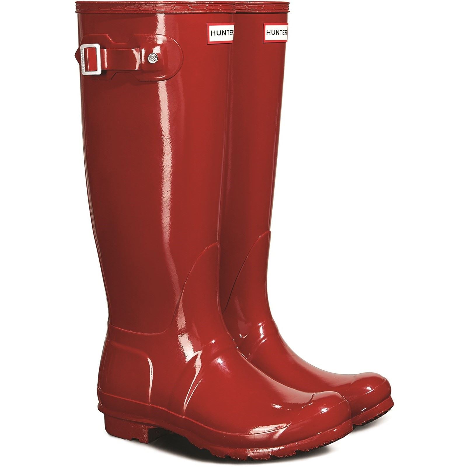 Hunter Original Tall Gloss Gummistiefel Für Damen In Militärrot