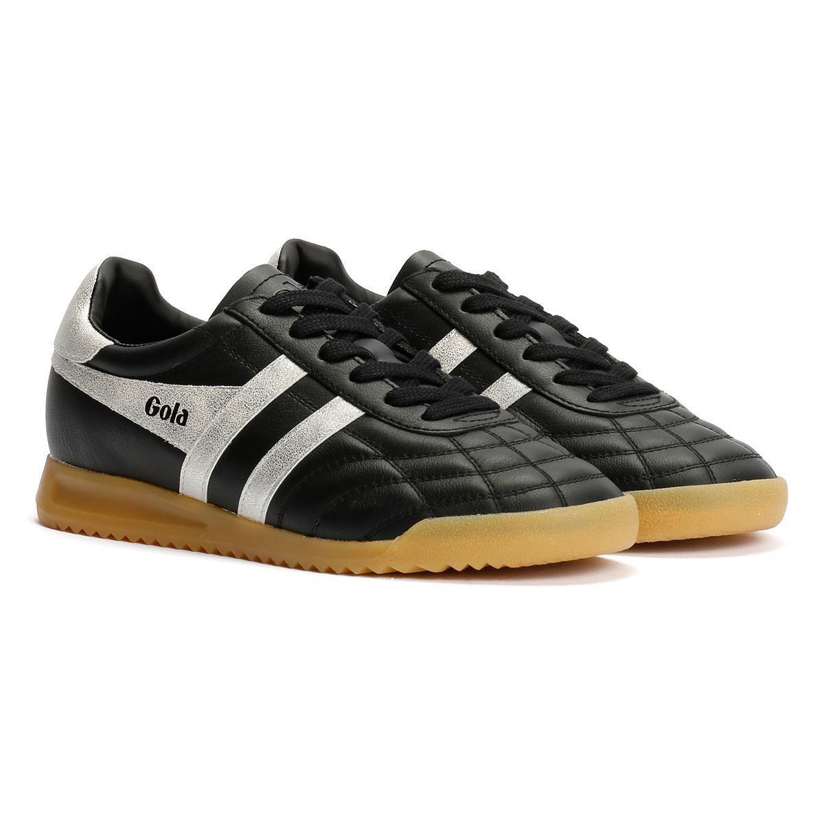 Gola Stadium Leder Damen Schwarze Sneaker