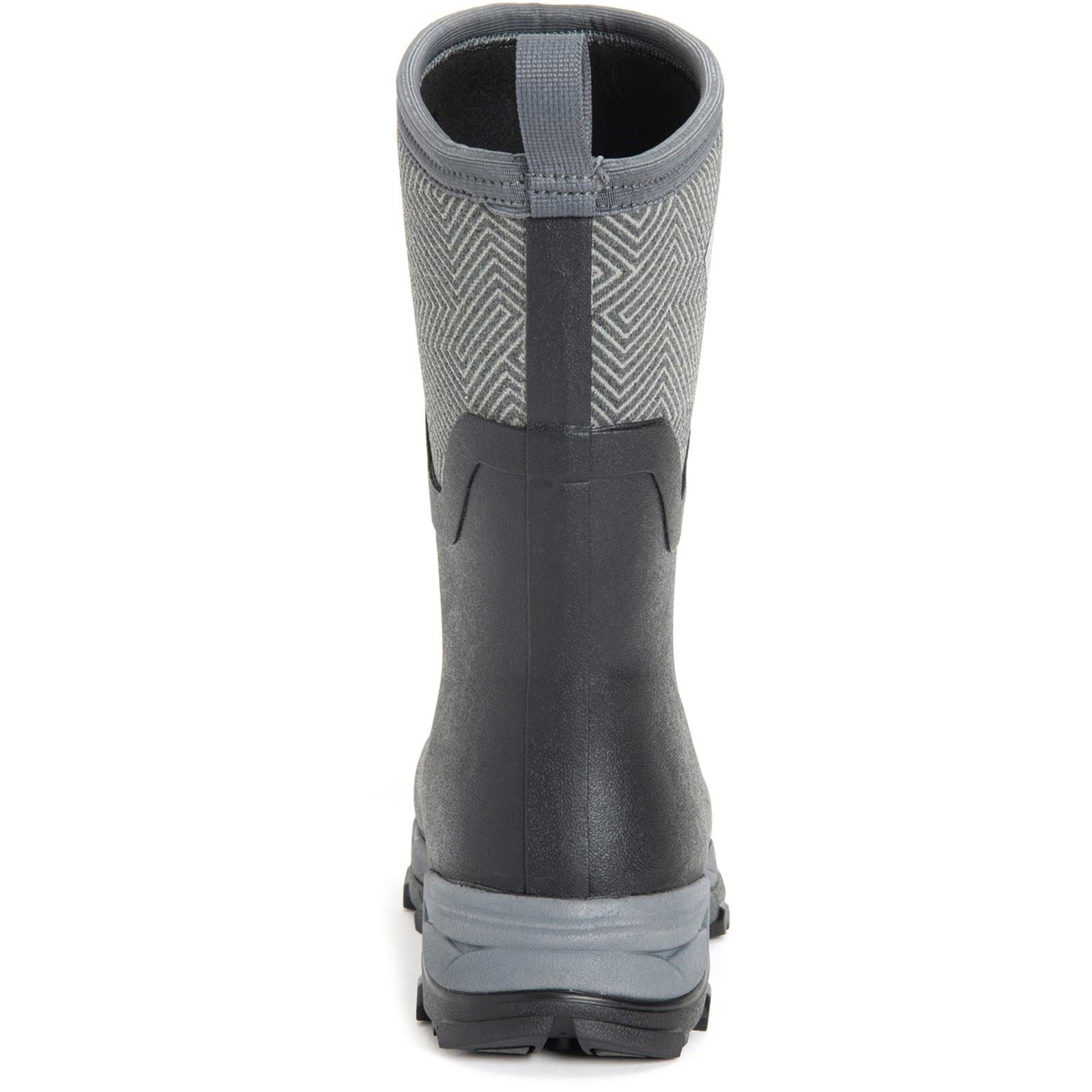 Muck Boots Arctic Ice Mid AGAT Gummistiefel Schwarz/Grau Mit Geometrischem Muster