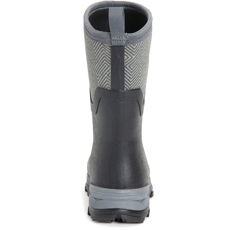Muck Boots Arctic Ice Mid AGAT Gummistiefel Schwarz/Grau Mit Geometrischem Muster