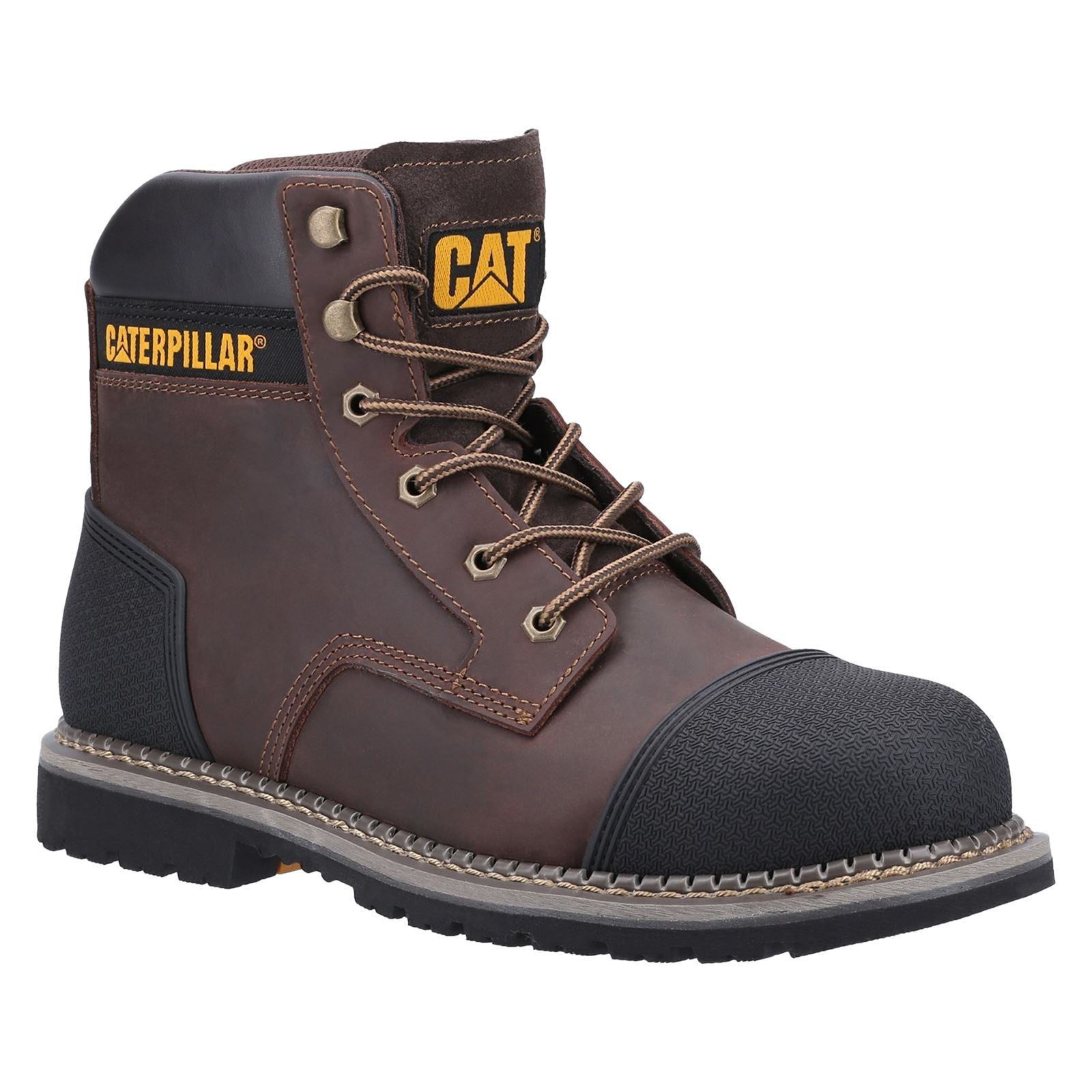Caterpillar Powerplant S3 Leder Braune Sicherheitsstiefel