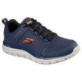 Skechers Track Knockhill Leder-Herren-Sneaker In Marineblau/Orange