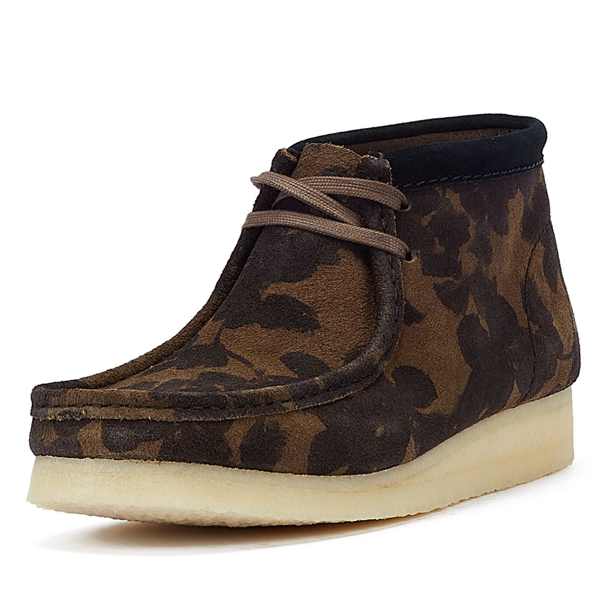 Clarks Originals Wallabee Floral Herren Stiefel In Schwarz/Khaki