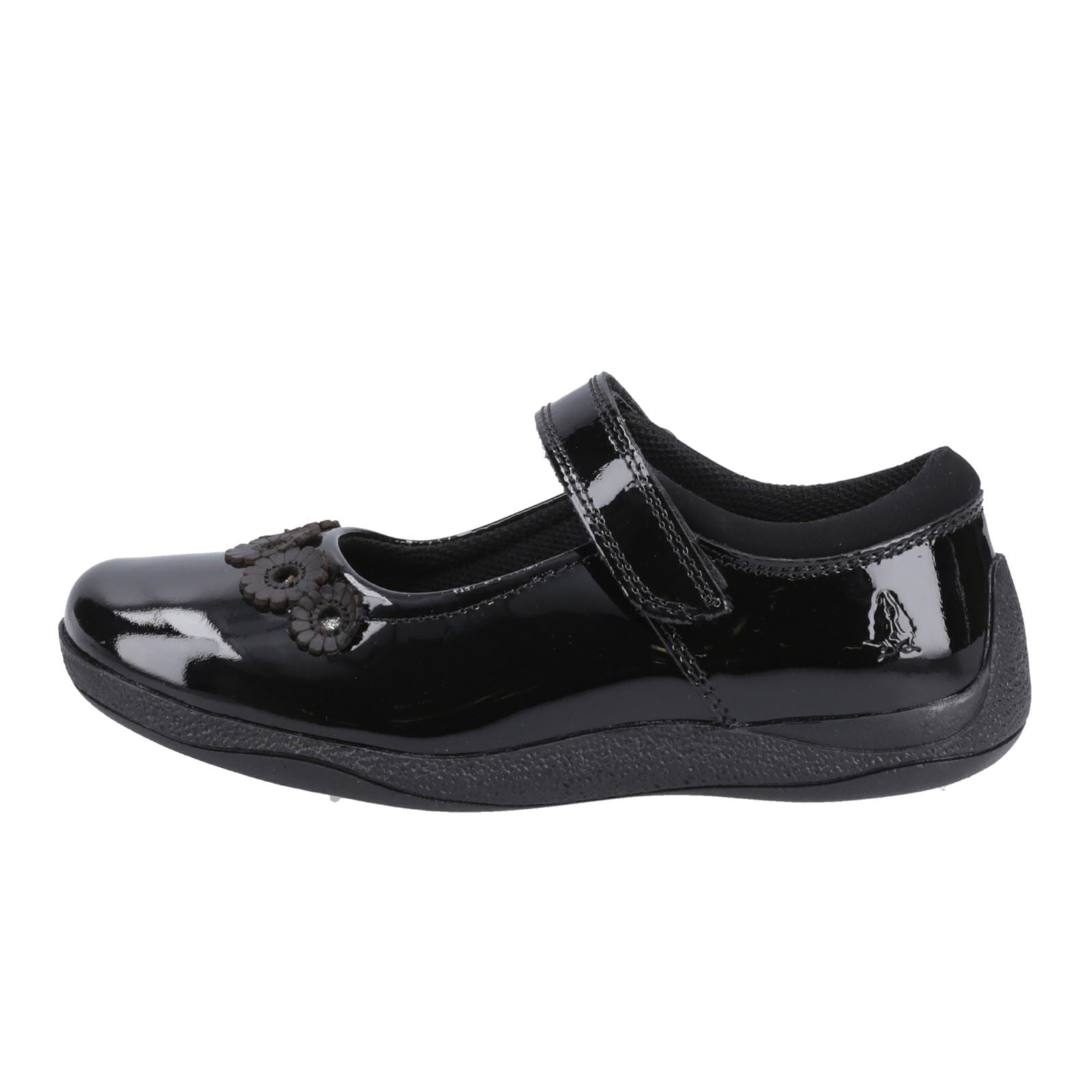 Hush Puppies Christina Patent Junior Mädchenschuhe Aus Schwarzem Leder
