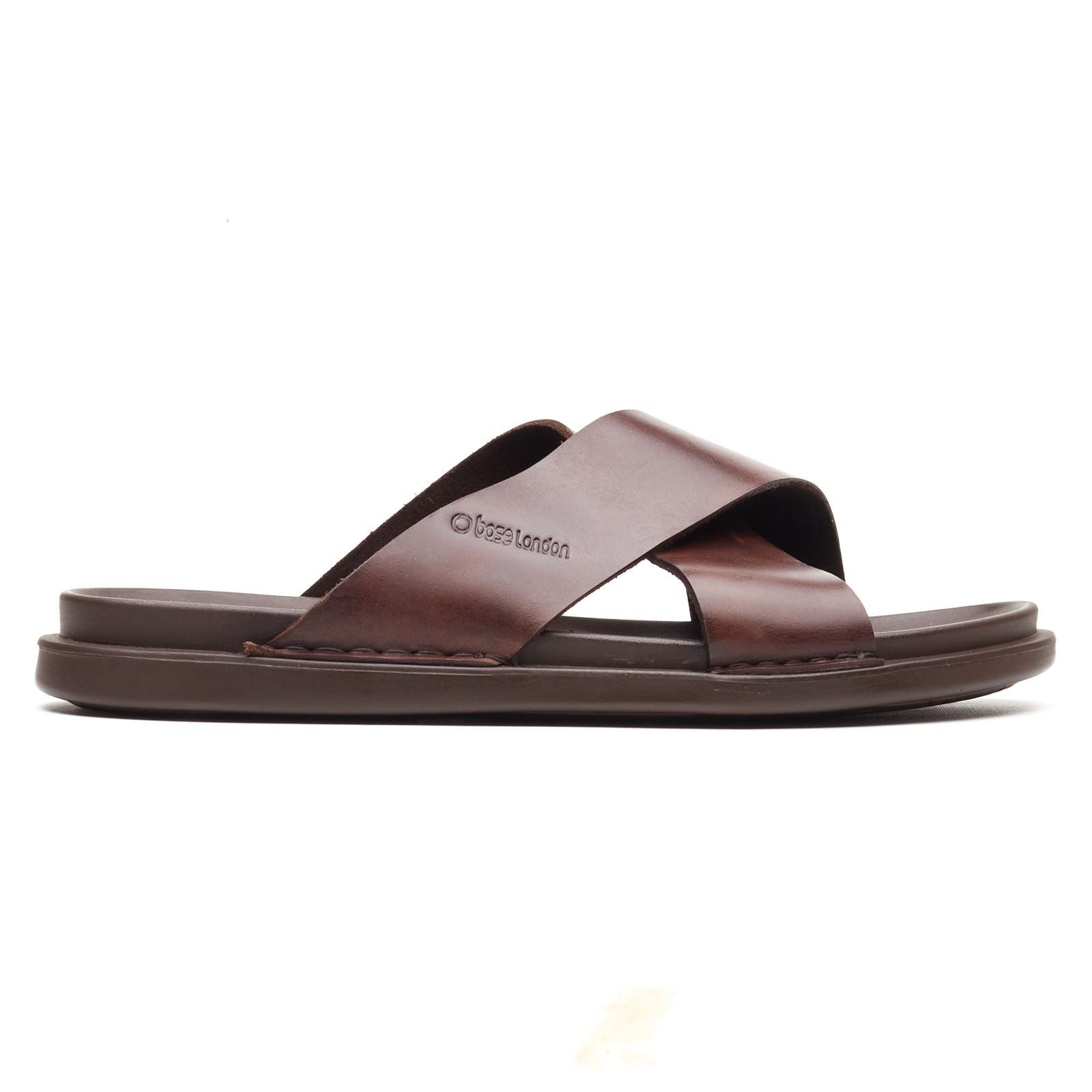Base London Drift Leder Herren Braune Sandalen
