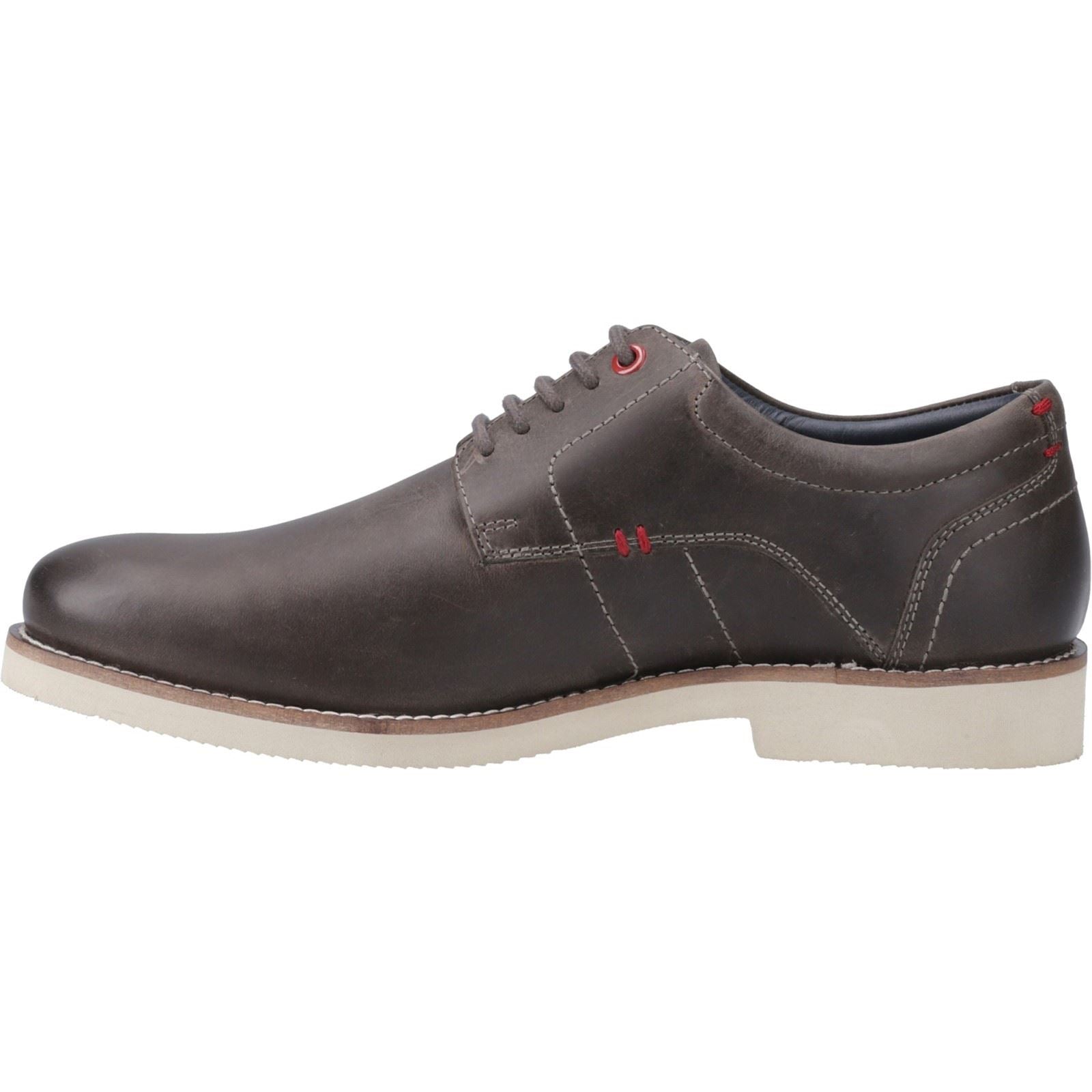 Pod Hampton Leder Herren Graue Schnürschuhe