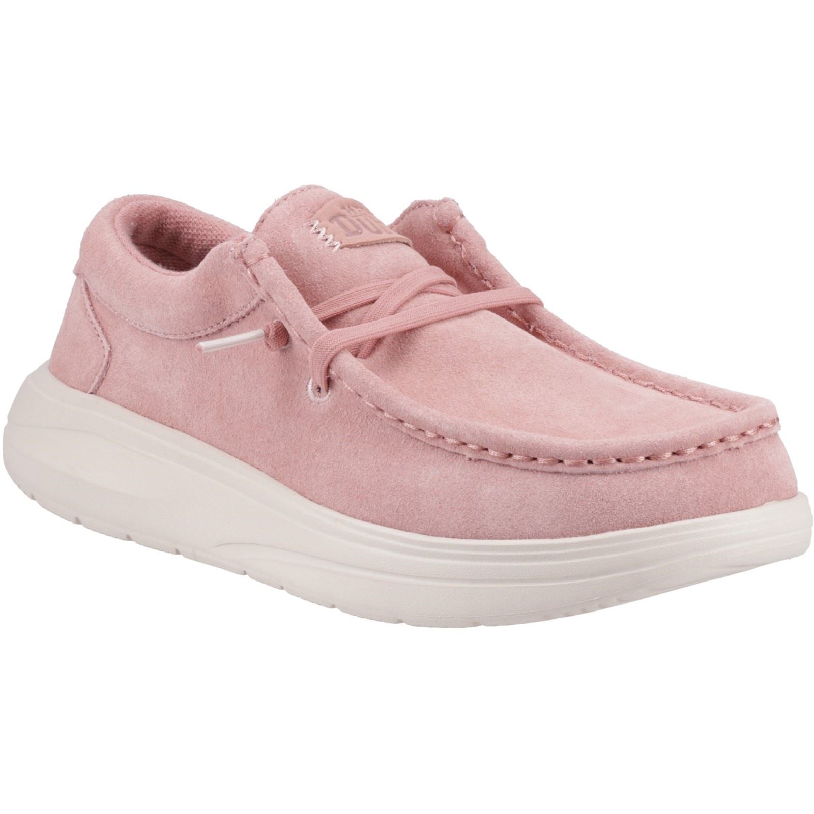 HEYDUDE Wendy COMF Suede Damen Mokassins Aus Leder In Rosé Pink/Whisper Pink