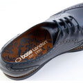 Base London Joe Leder Herren Navy Brogues Schuhe