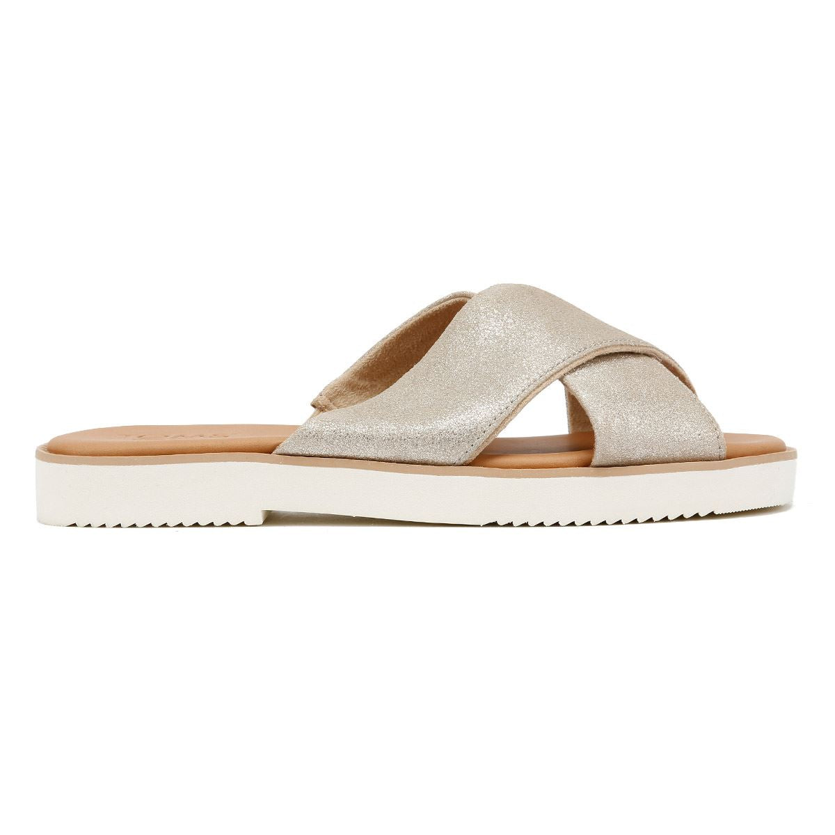 TOMS Mae Crossover Damen Sandalen Aus Wildleder In Silber