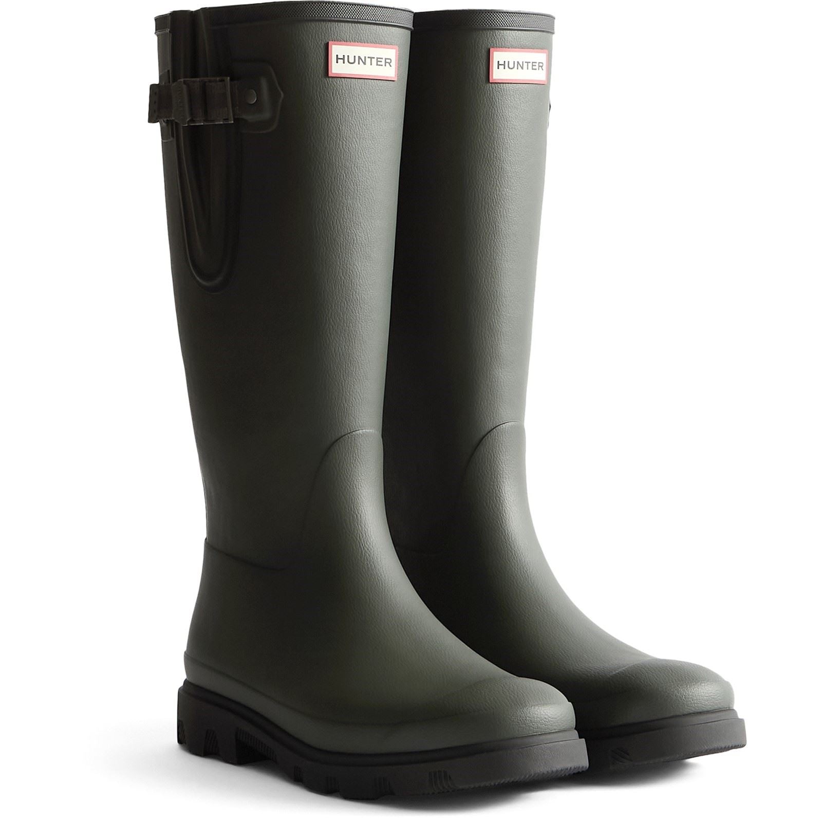 Hunter Downpour Adjustable Gummistiefel Für Damen In Dunkeloliv/Schwarz
