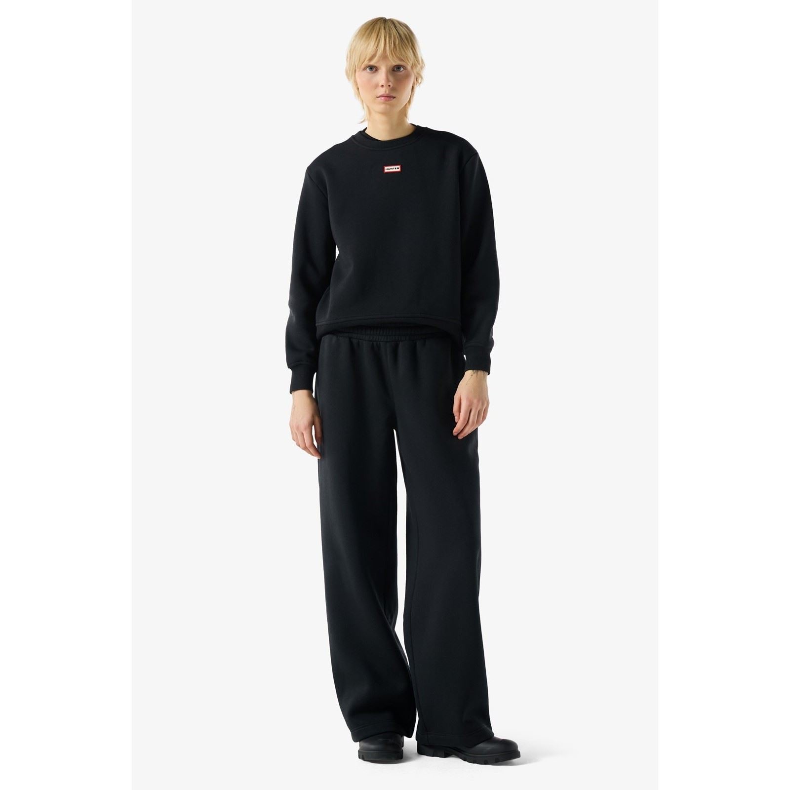 Hunter RL Essentials Crew Damen Schwarzes Sweatshirt