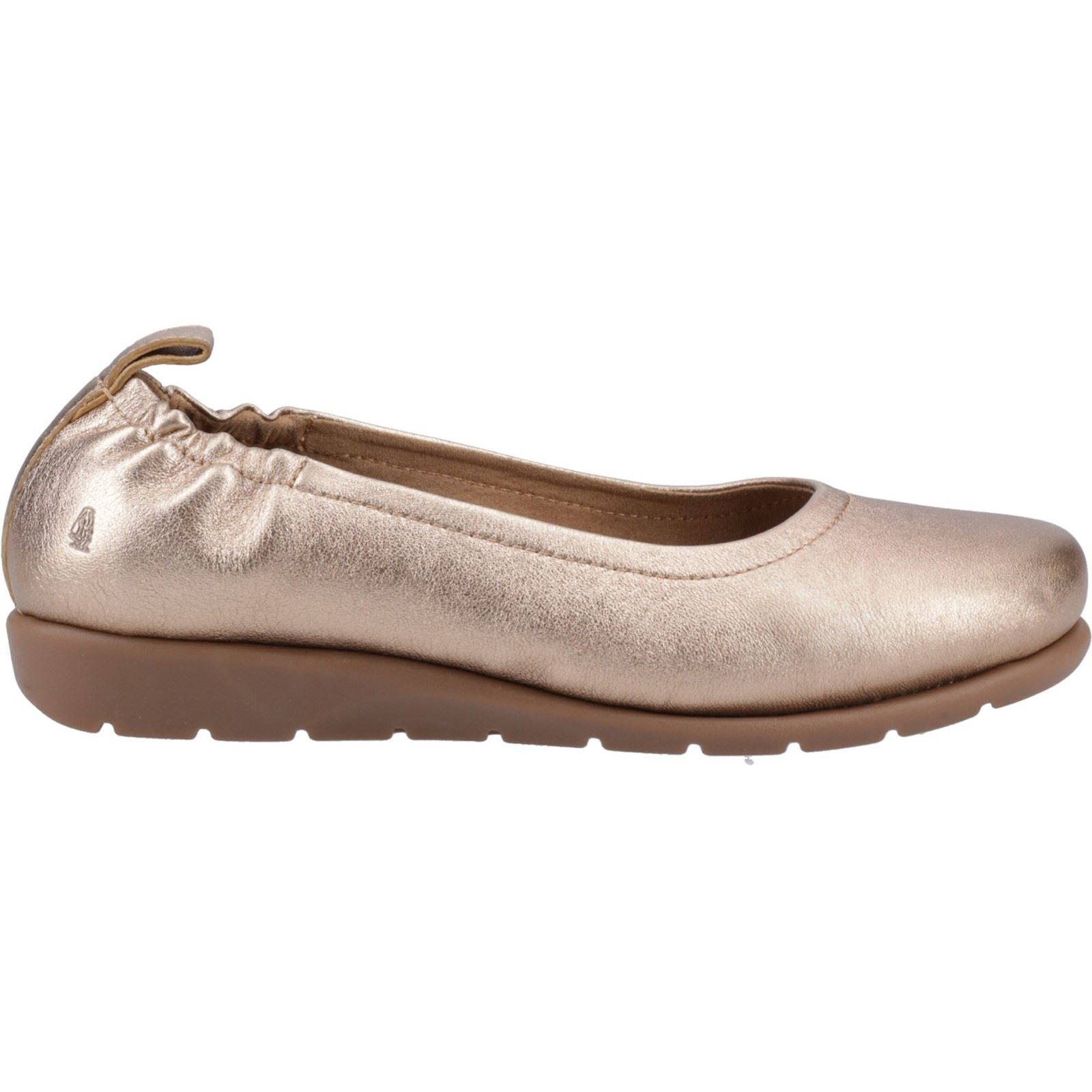 Hush Puppies Skylar Leder Damen Gold Flats