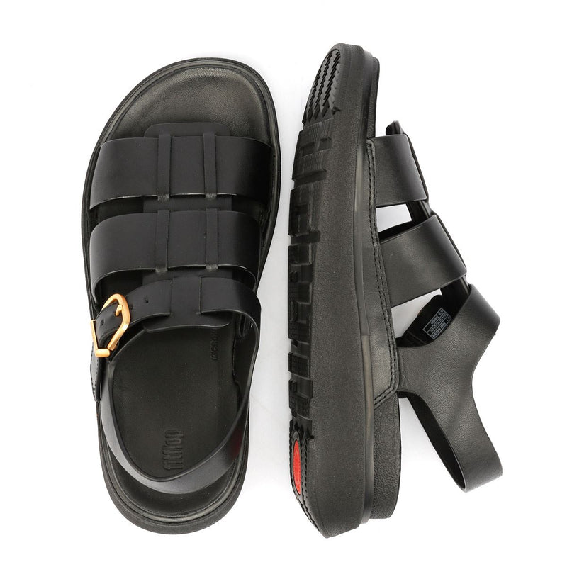 FitFlop GEN-FF Fisherman Damen Sandalen Aus Schwarzem Leder