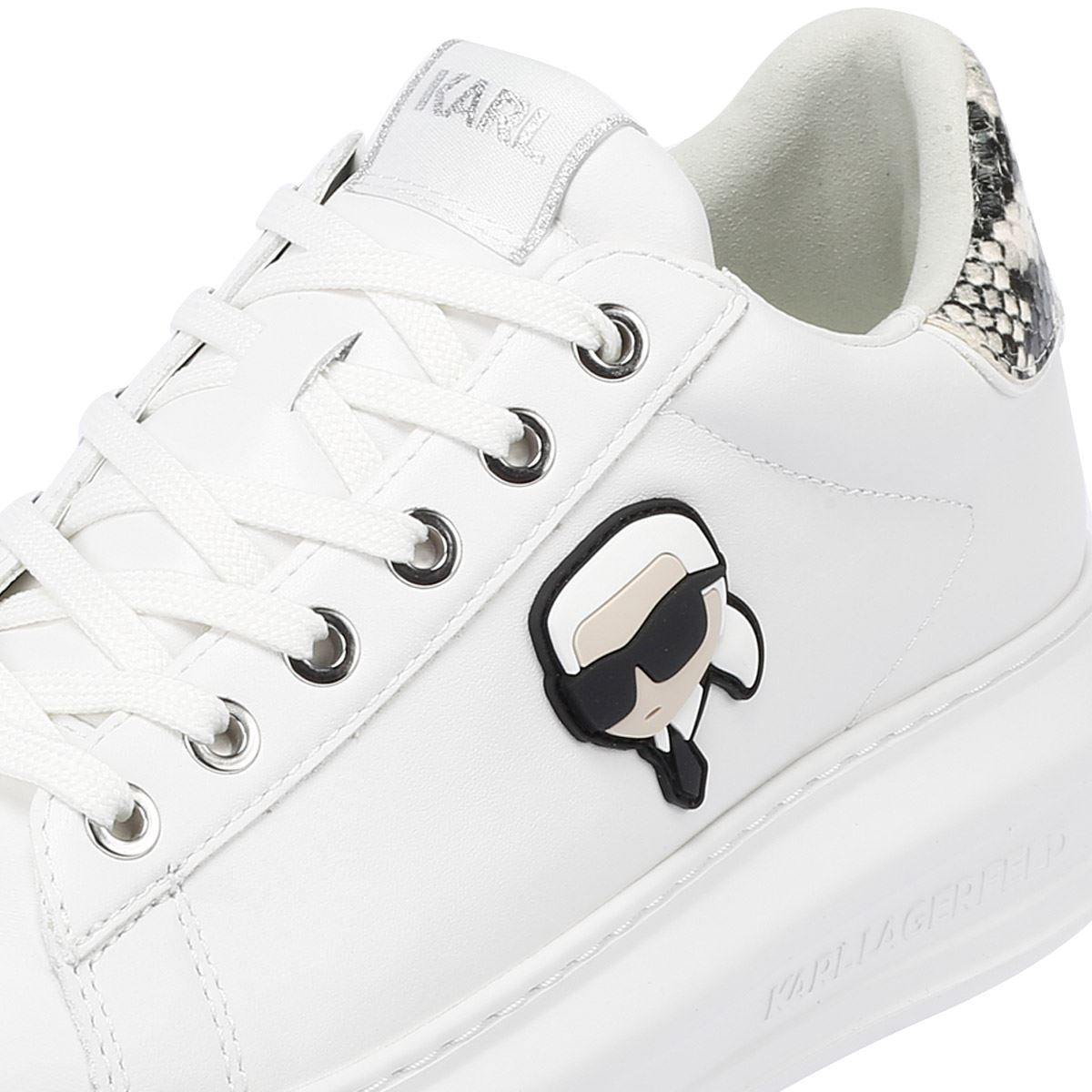 Karl Lagerfeld Kapri NFT Lo Lace Leder Damensneaker In Weiß