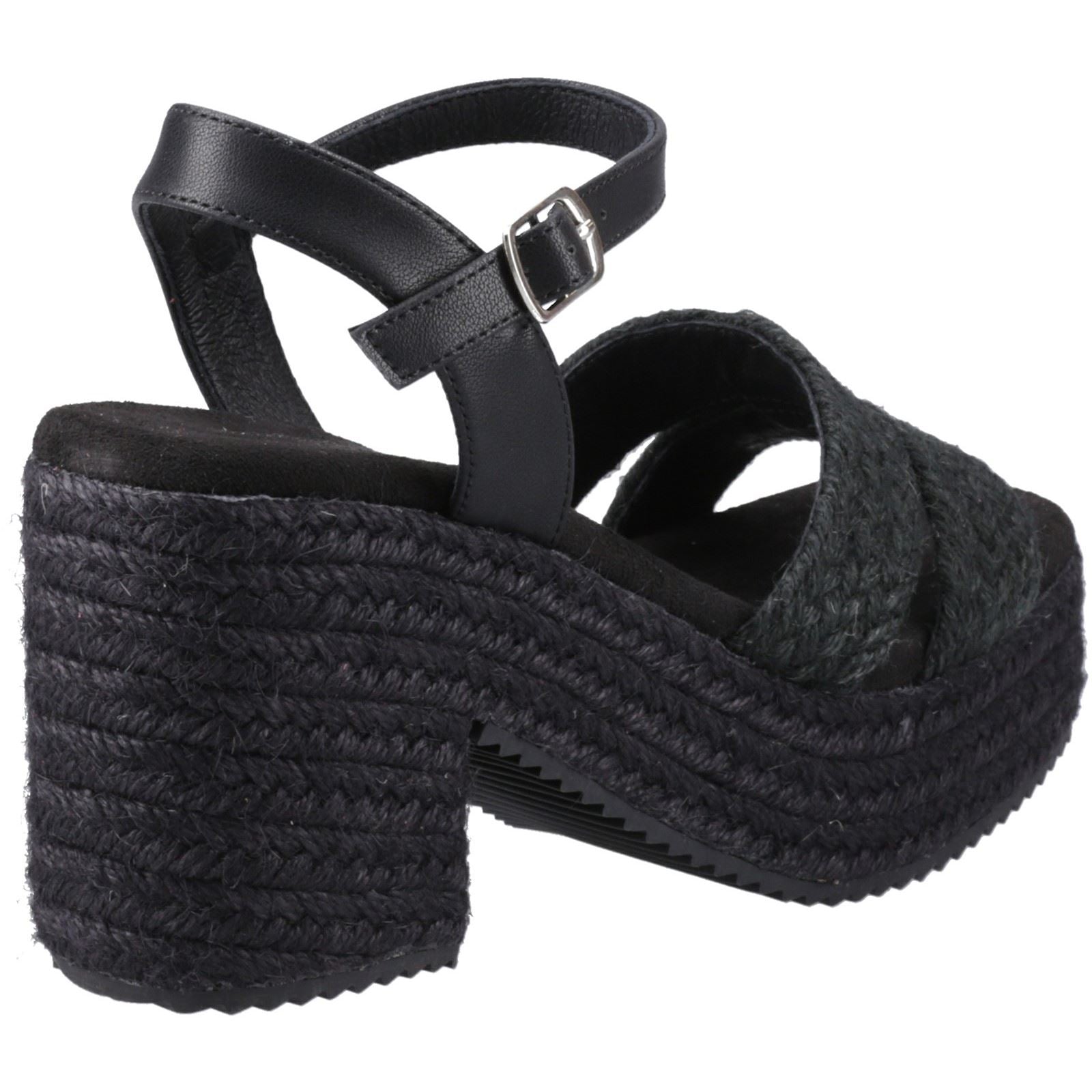 Hush Puppies Jamelia Espadrille Heel Damen Sandalen In Schwarz