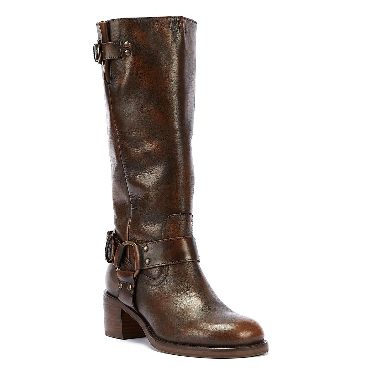 Bronx Neue Camperos Damen Stiefel In Kastanienbraun