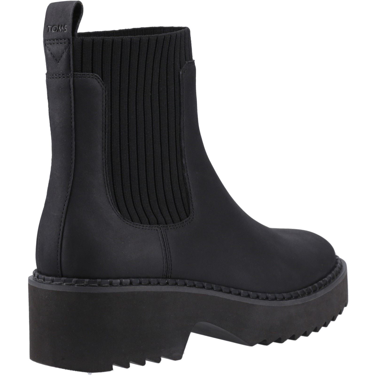 TOMS Millie Leder Damen Schwarze Absatz Stiefeletten