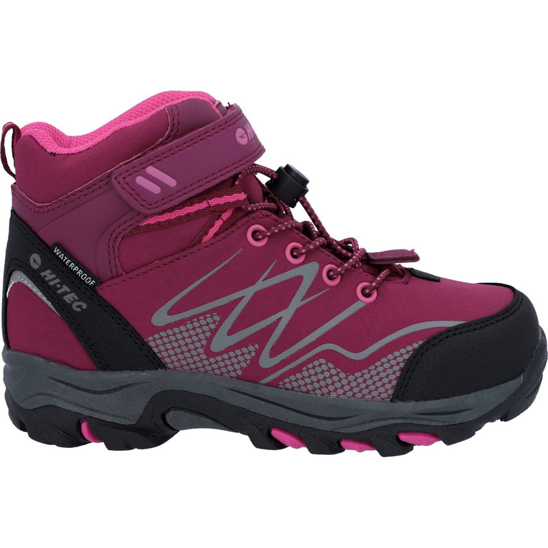 Hi-Tec Blackout Mid Polyester Soft Shell Mädchen Wanderstiefel In Dunkelrosa/Fuchsia