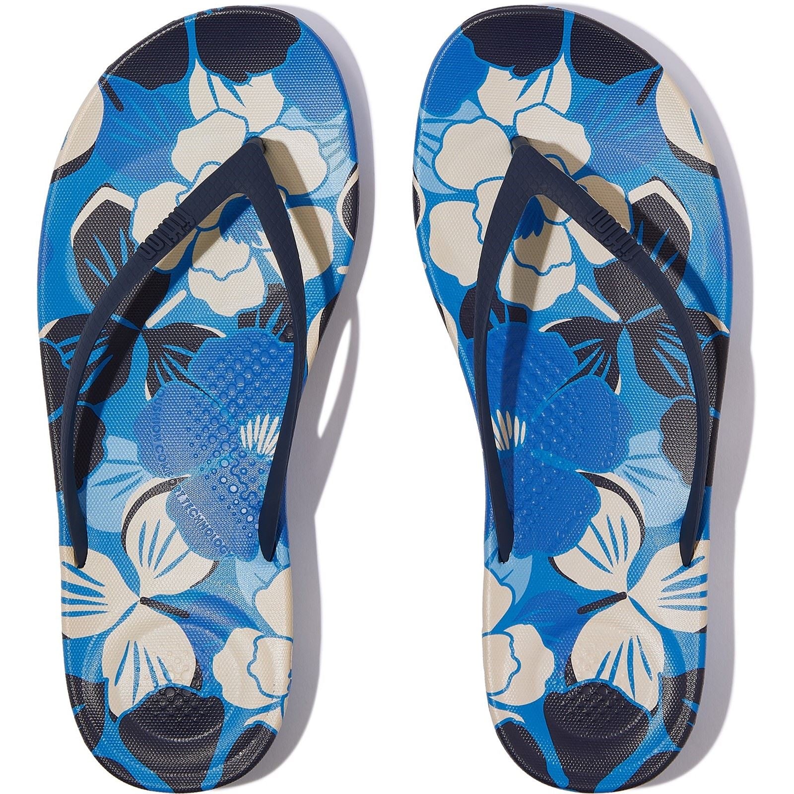 Fitflop iQushion Blossom Polyurethan Damen Flip-Flops Mix In Bondi-Blau