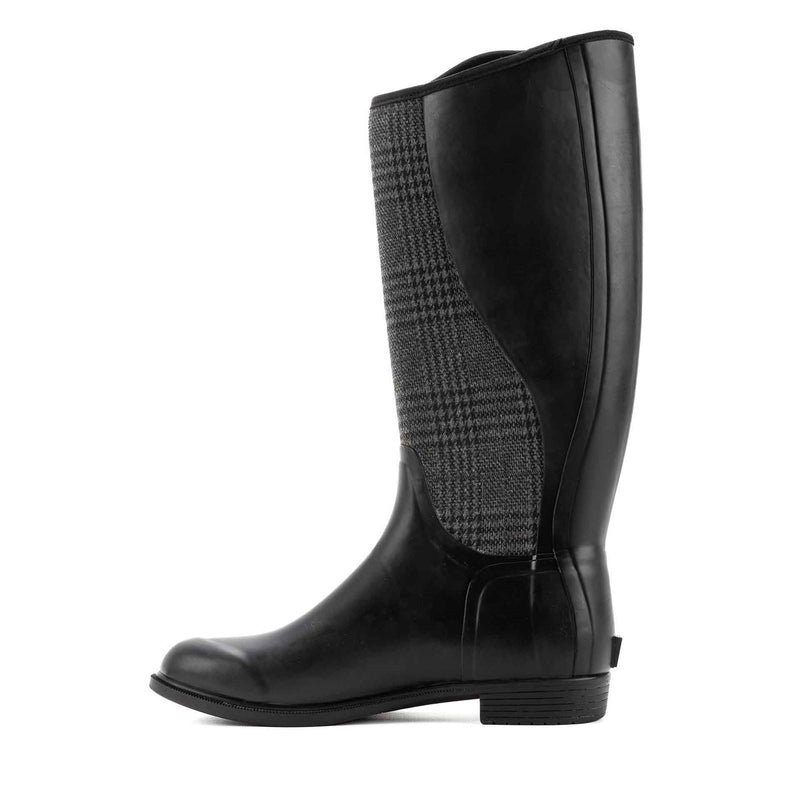 Muck Boots Derby Tall Damen Winterstiefel aus Gummi Schwarz/Kariert Kniehoch