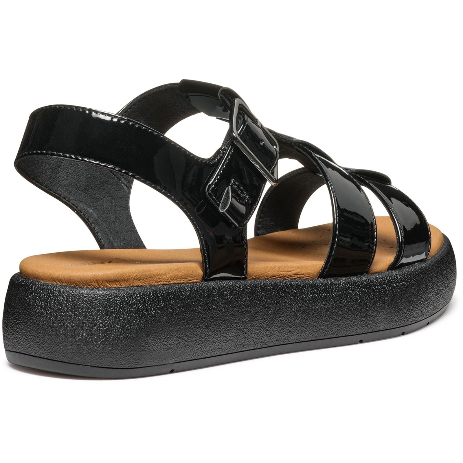 Geox D CAMALEI Synthetische Polyurethan Damen Schwarze Farbe Sandalen