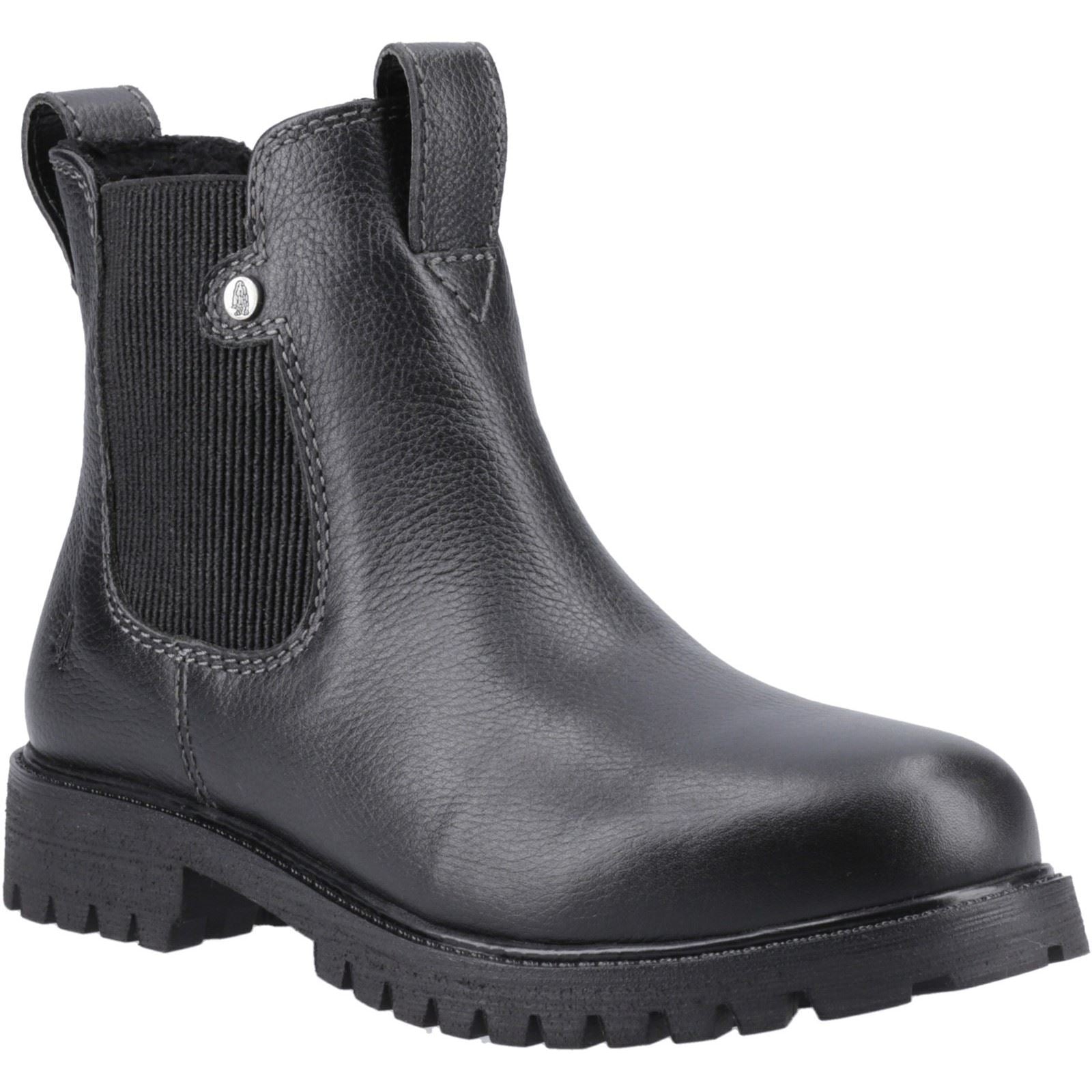 Hush Puppies Wynter Damen Chelsea Stiefel aus schwarzem Leder