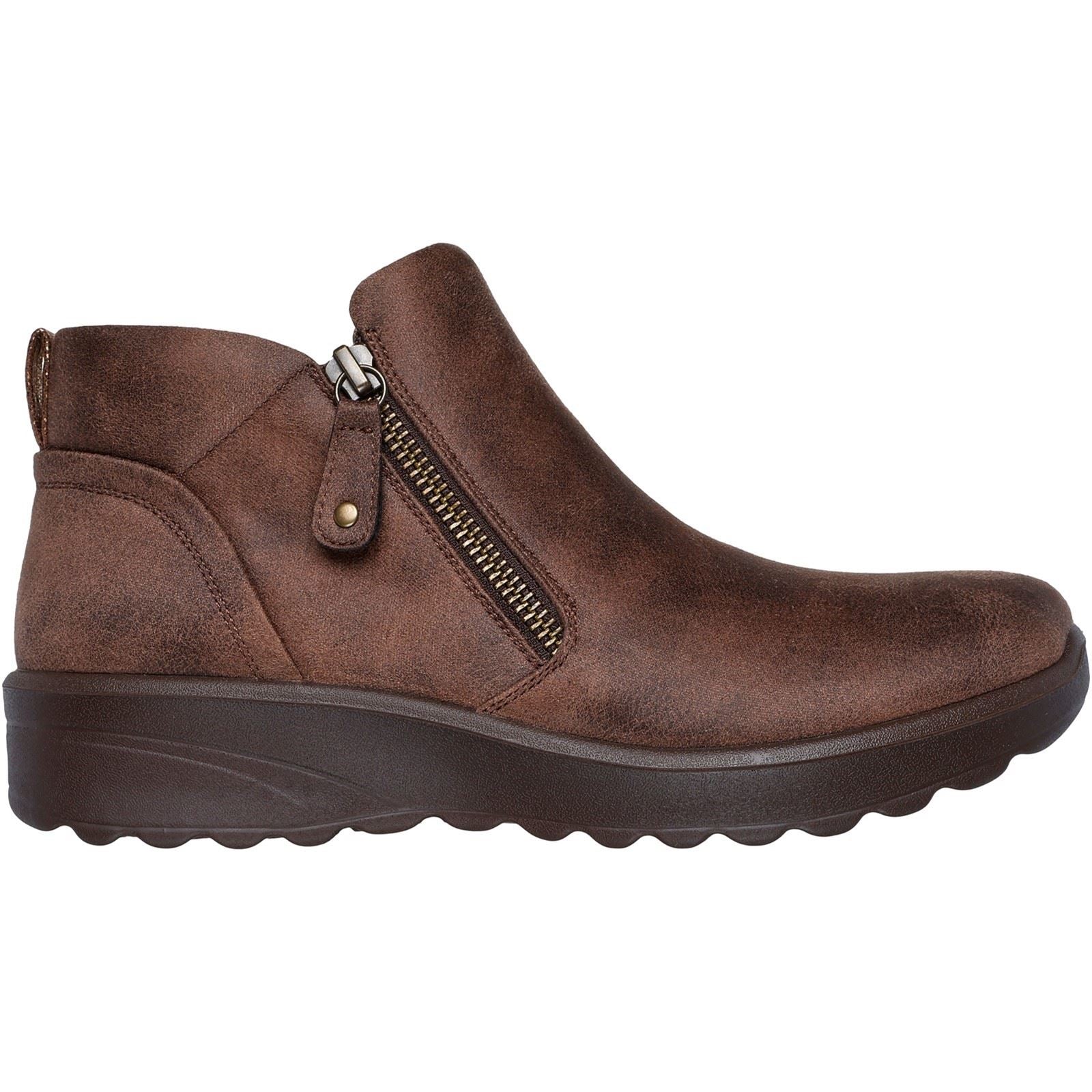Skechers Lovely Vibe Fall In Bloom Textile Damen Schokoladenbraune Winterstiefeletten
