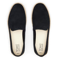 TOMS Carolina 100% Rindsleder Damen Schwarz Espadrilles
