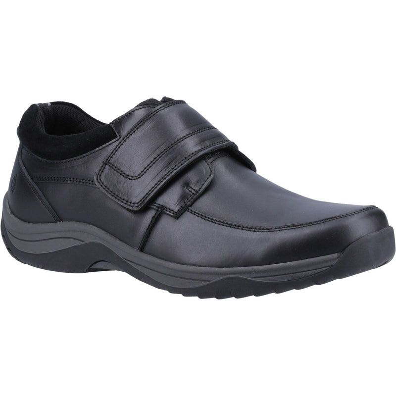 Hush Puppies Douglas Leder Herren Schwarz Mokassin Schuhe