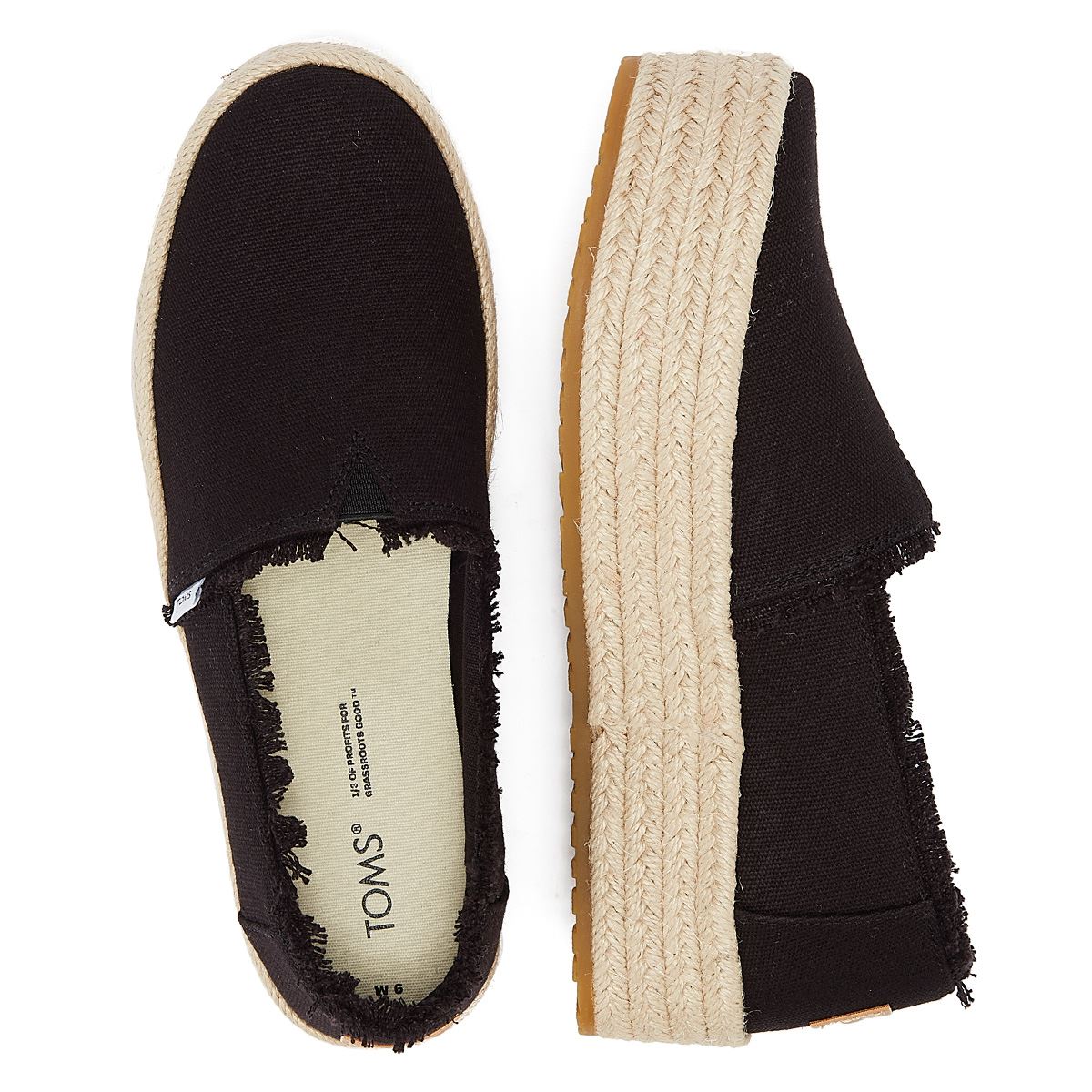 TOMS Canvas Valencia Damen Schwarze Espadrilles