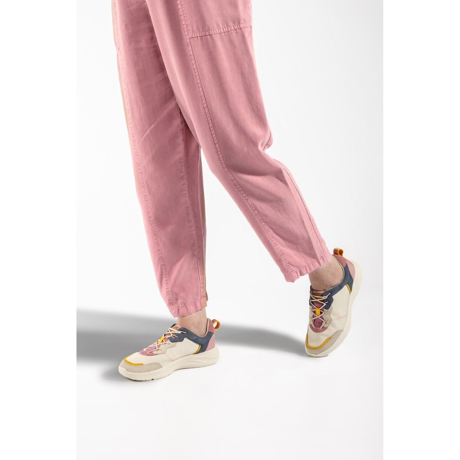 Hush Puppies Elevate Bungee Leder Damen Marine/Rosa Sneakers