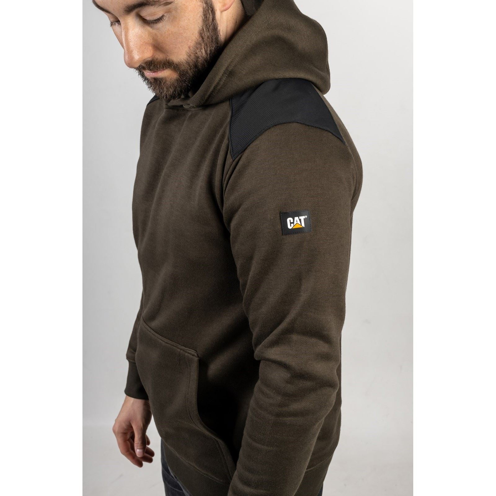 Caterpillar Essentials Polyester Herren Grün Kapuzenpullover