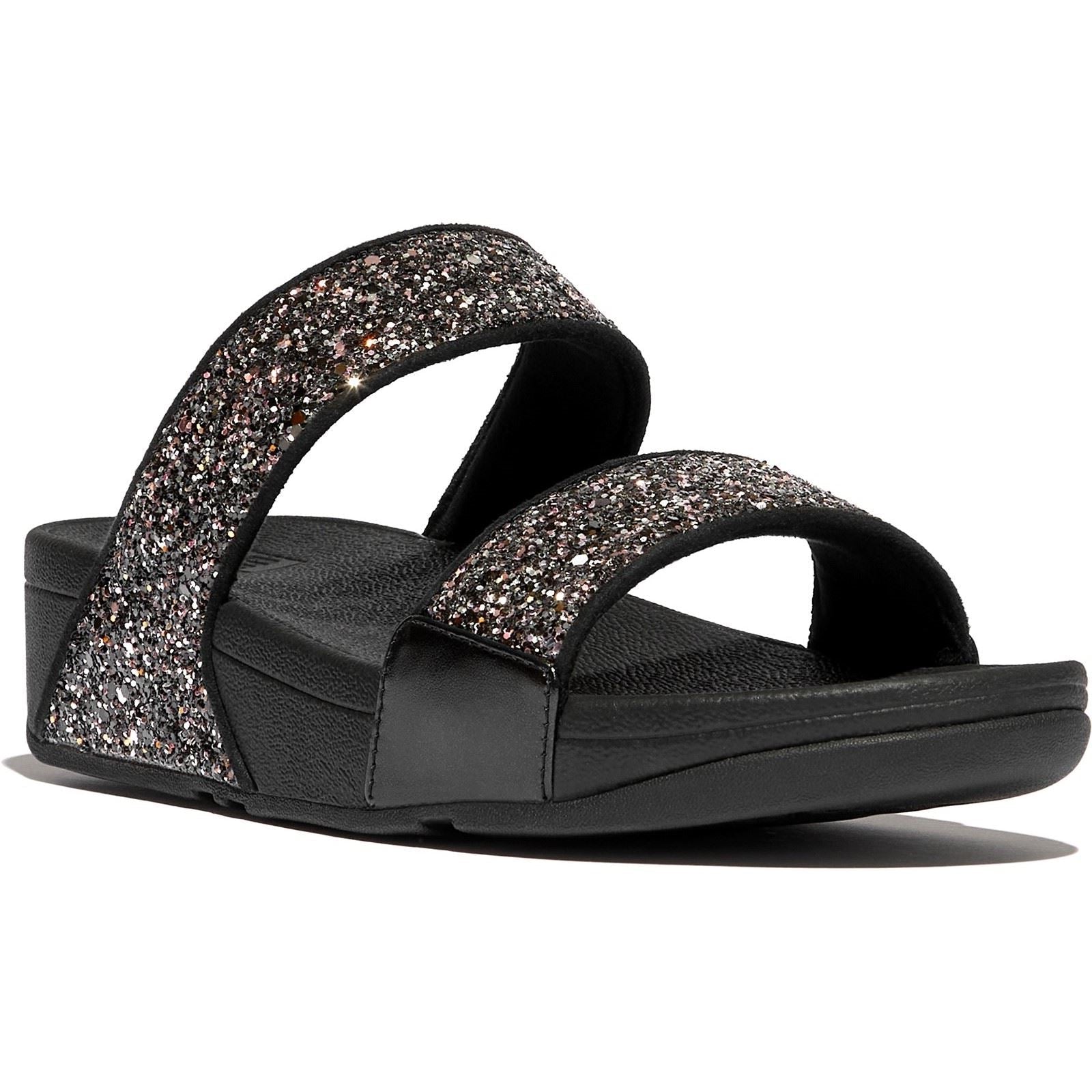 Fitflop Lulu 2 Bar Glitter Polyurethan Damen Schwarze/Multifarbene Sandalen