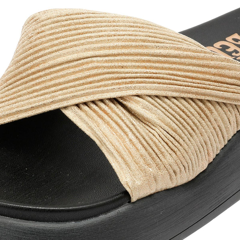 Desert Fleur Gabbro Satin Damen Sandalen In Gold