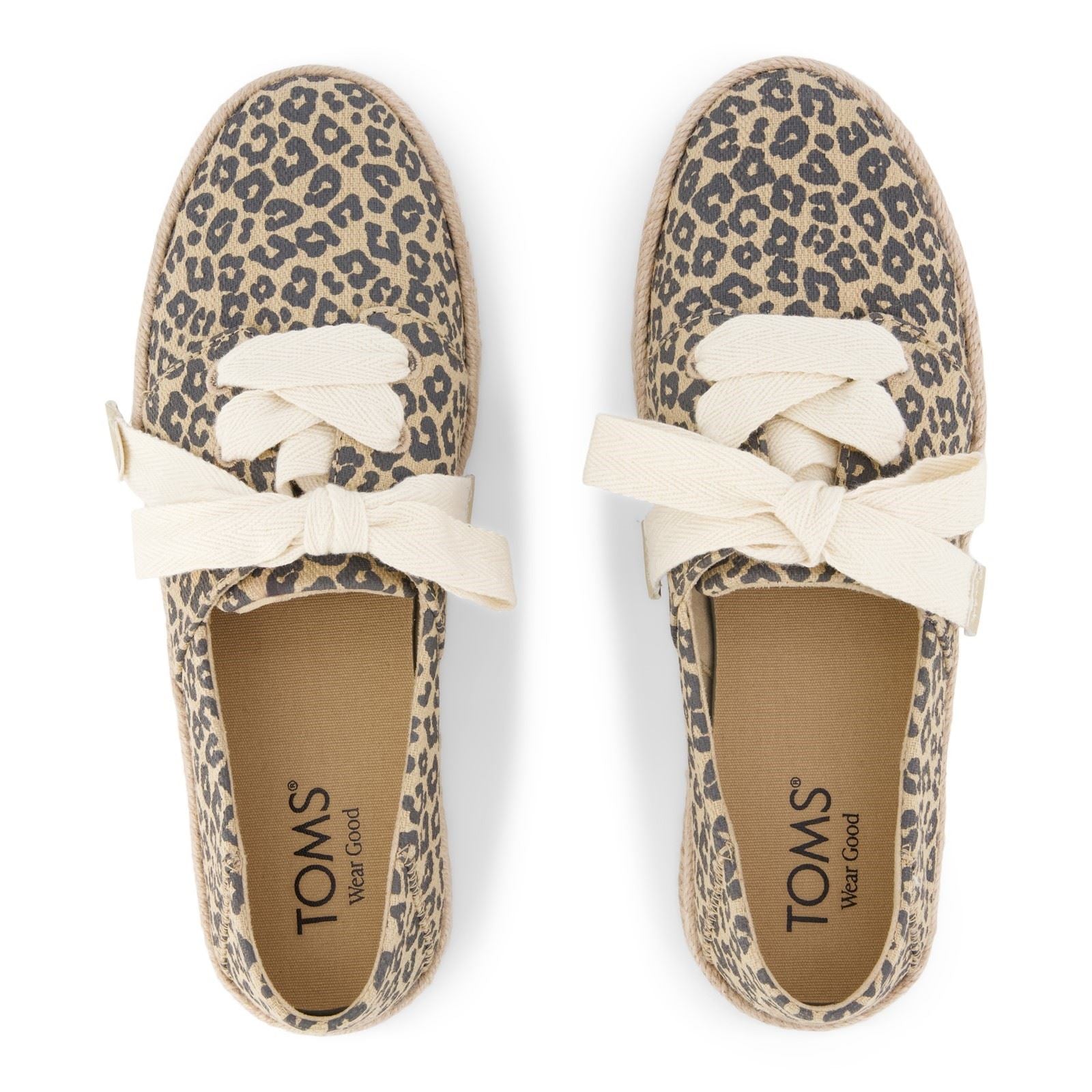 TOMS Carolina Lace Up Baumwoll Espadrilles Für Frauen In Haferflockenfarbe