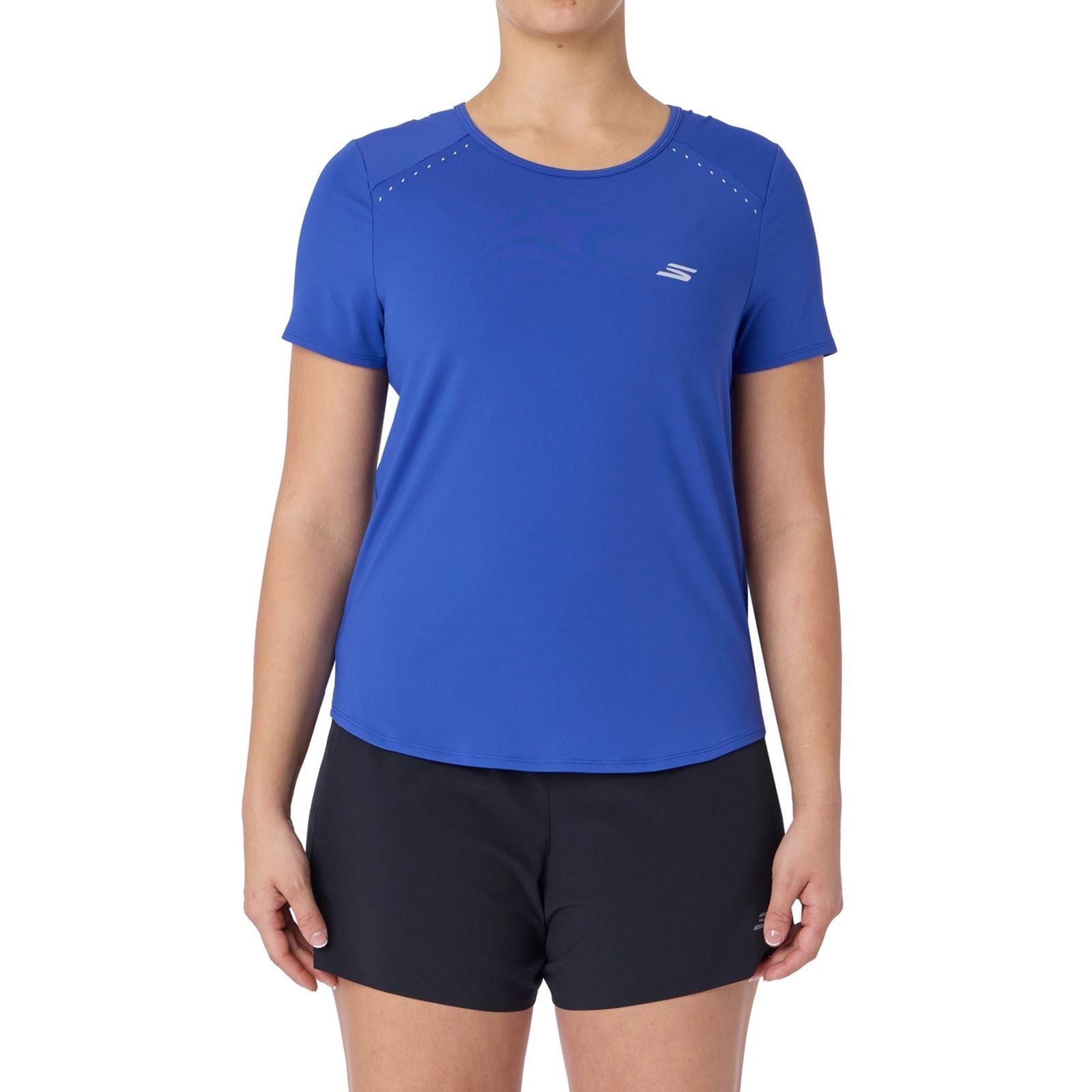 Skechers Stride Performance Tee Damen Blaue Sport-T-Shirts