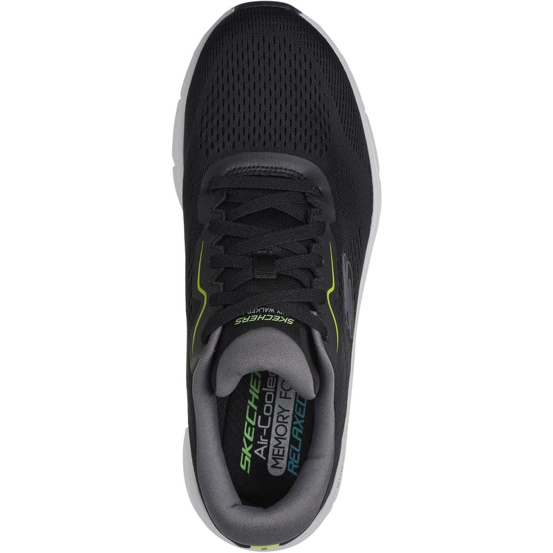 Skechers D'Lux Walker 2.0 Synthetik Herren Schwarz/Limette Sneakers