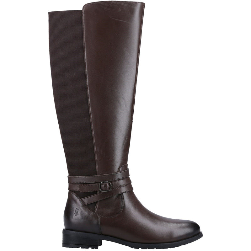 Hush Puppies Vanessa Damen Leder Stiefel mit hohem Absatz in Braun