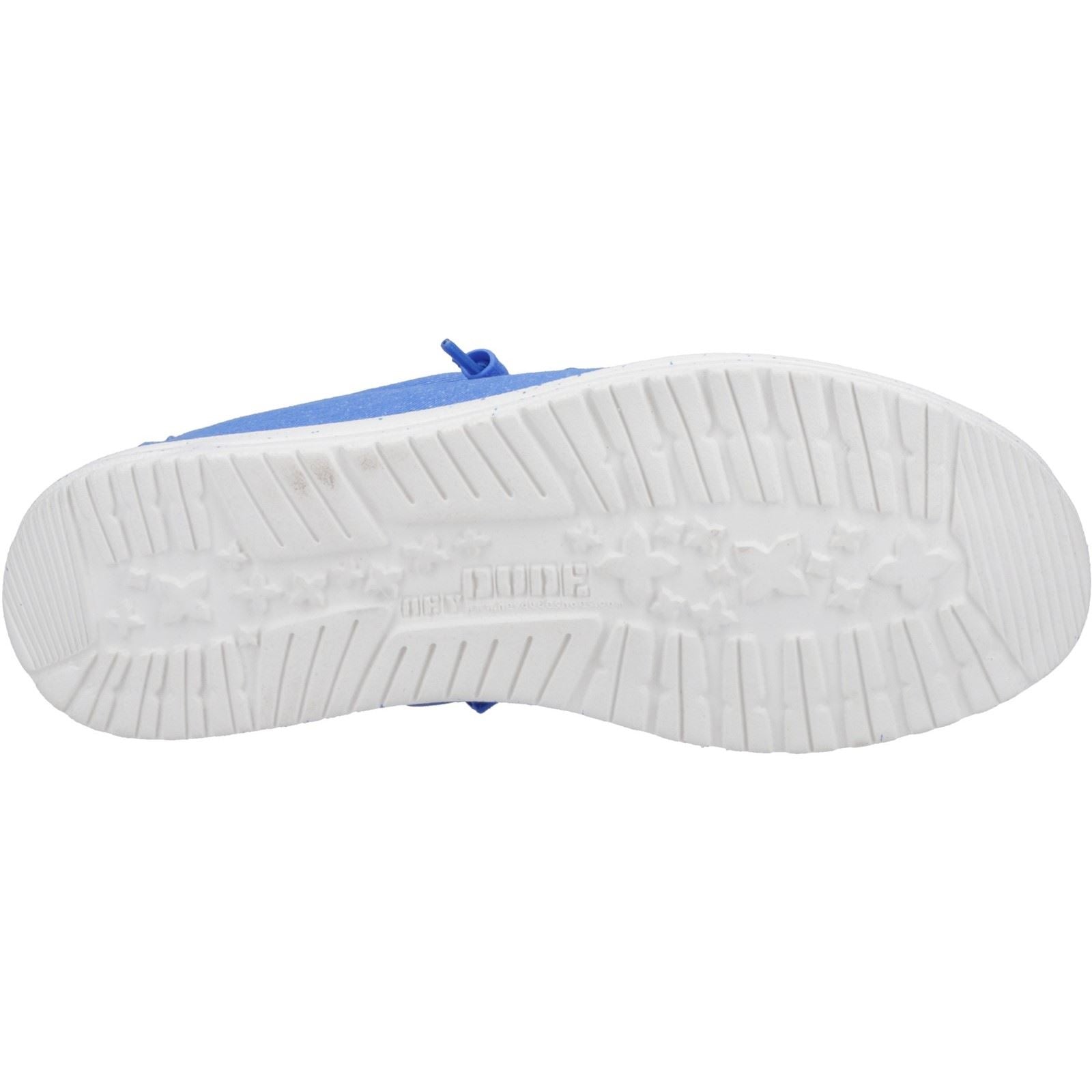 HEYDUDE Wally Canvas 100% Baumwolle Herren Blauen Bootsschuhe