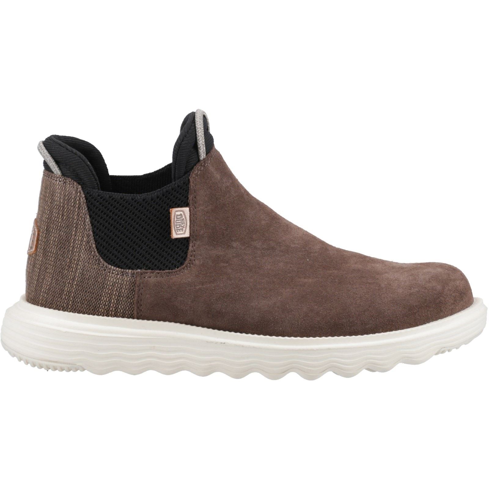 HEYDUDE Branson Leder Damen Kaffee Stiefel