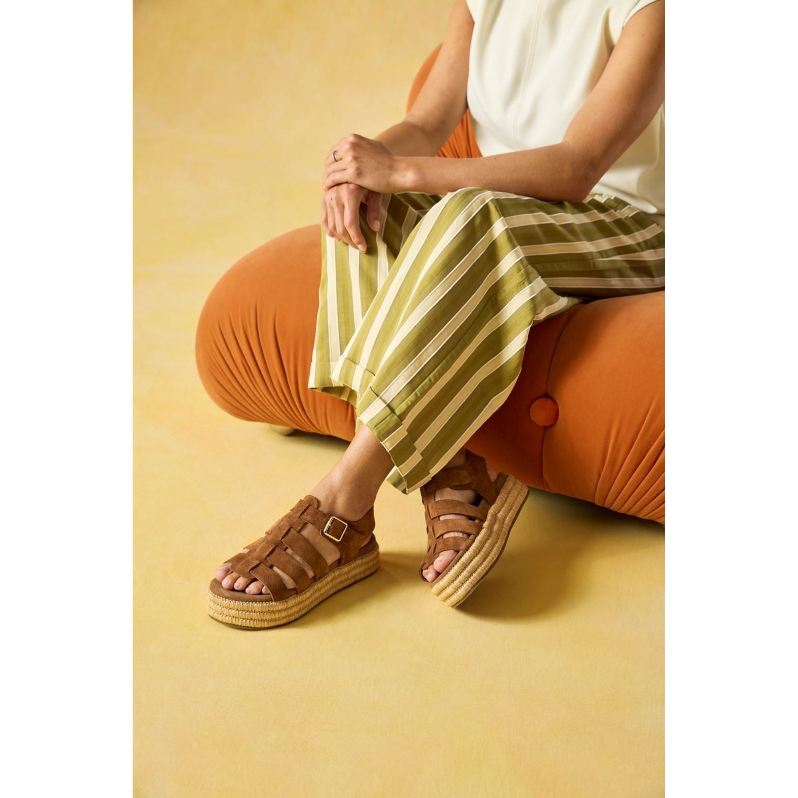Hush Puppies Rosetta Gladiator Leder Damen Tan Sandalen