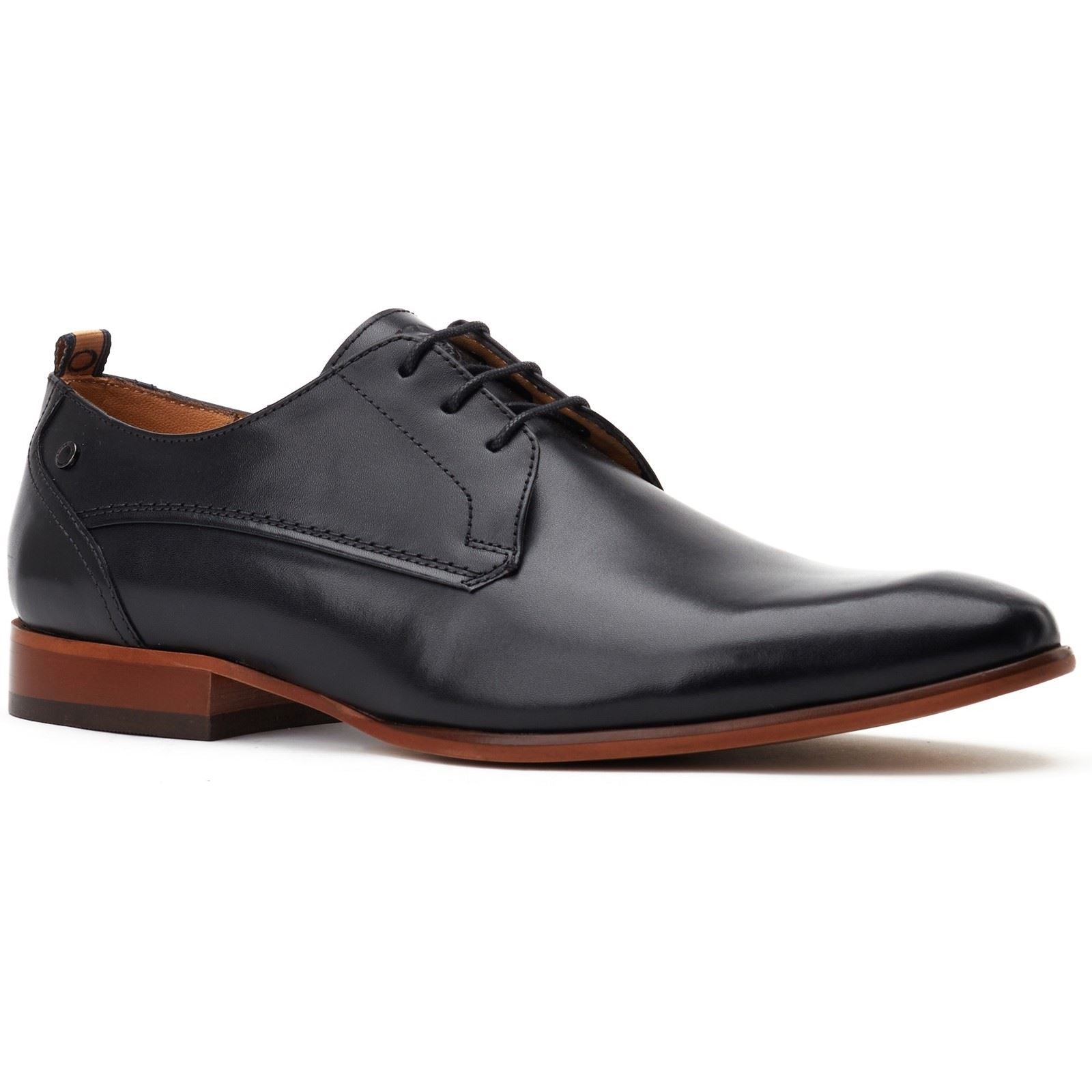 Base London Gambino Excel Herrenschuhe Aus Schwarzem Leder Mit Schnürung