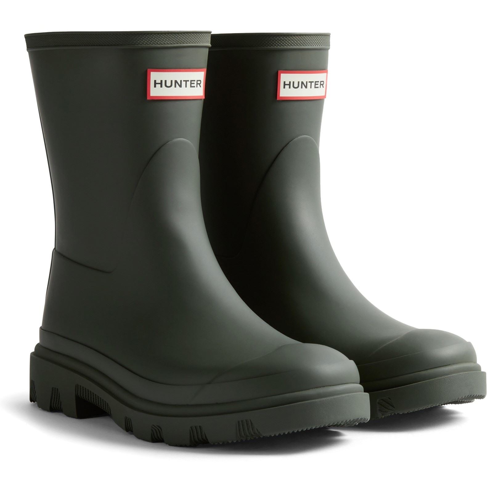Hunter Downpour Short Boot Damen Gummistiefel In Dunkeloliv