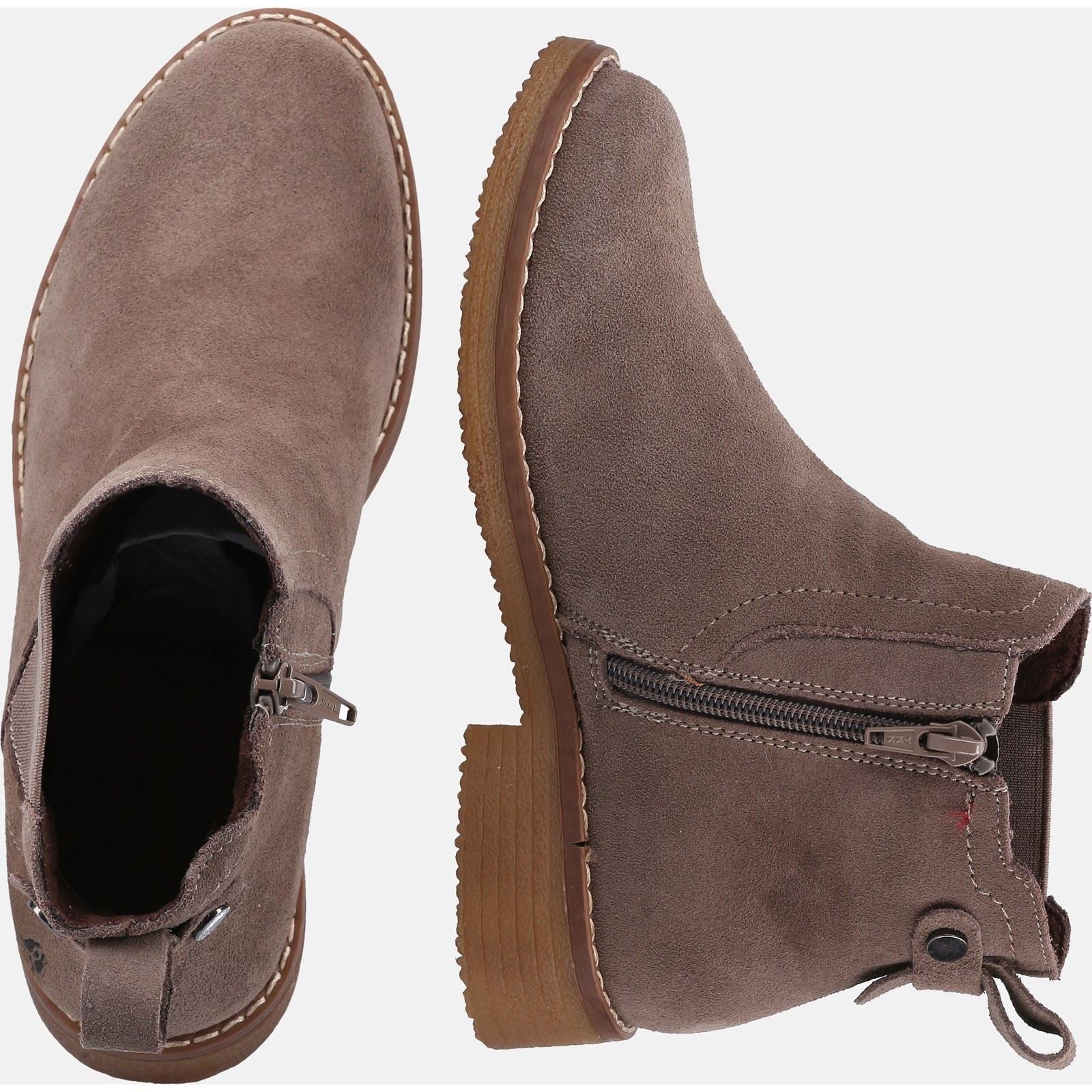 Hush Puppies Maddy Wildleder Damen Graue Stiefel