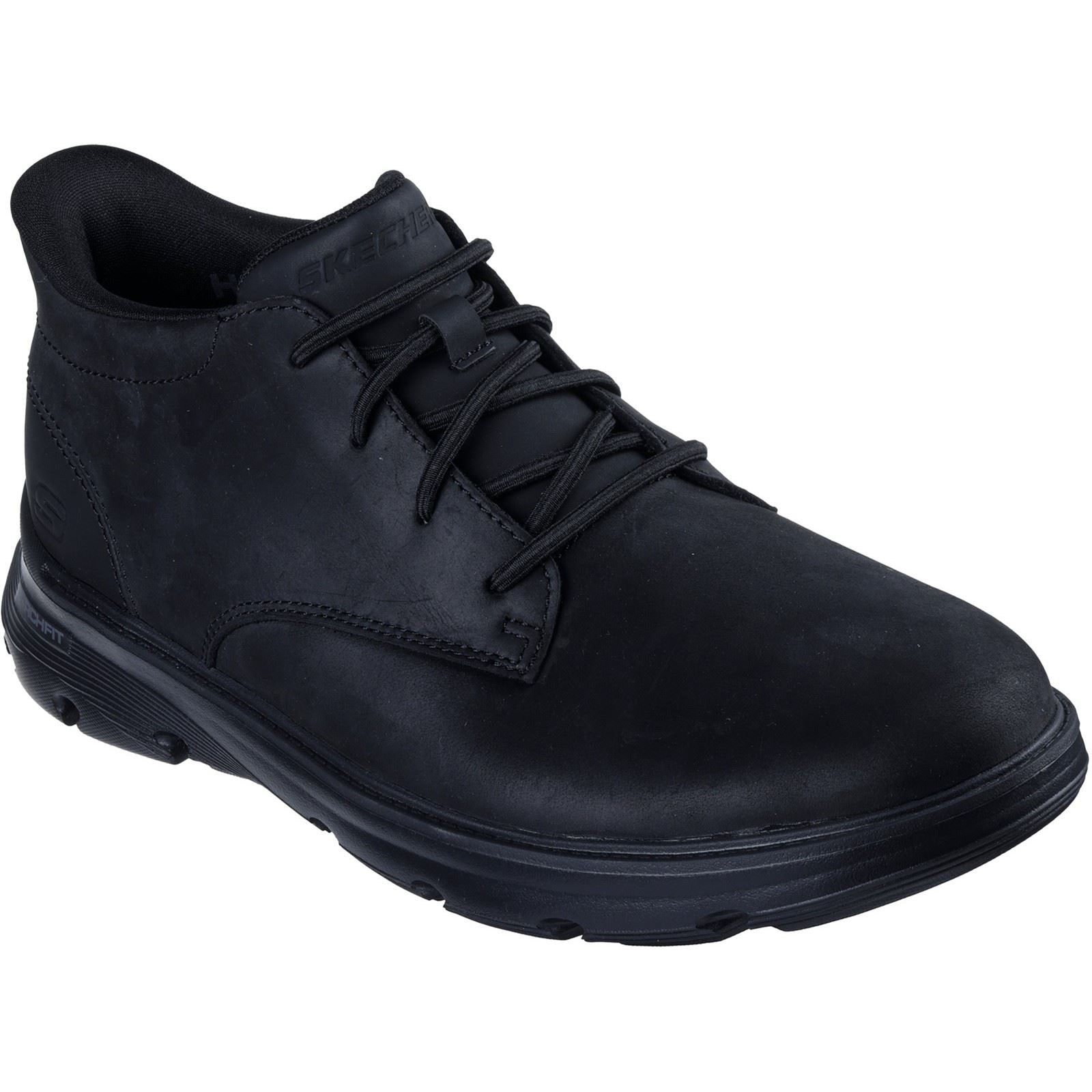 Skechers Arch Fit Garza Ridley Herren Schwarze Farbe Leder Knöchelstiefel
