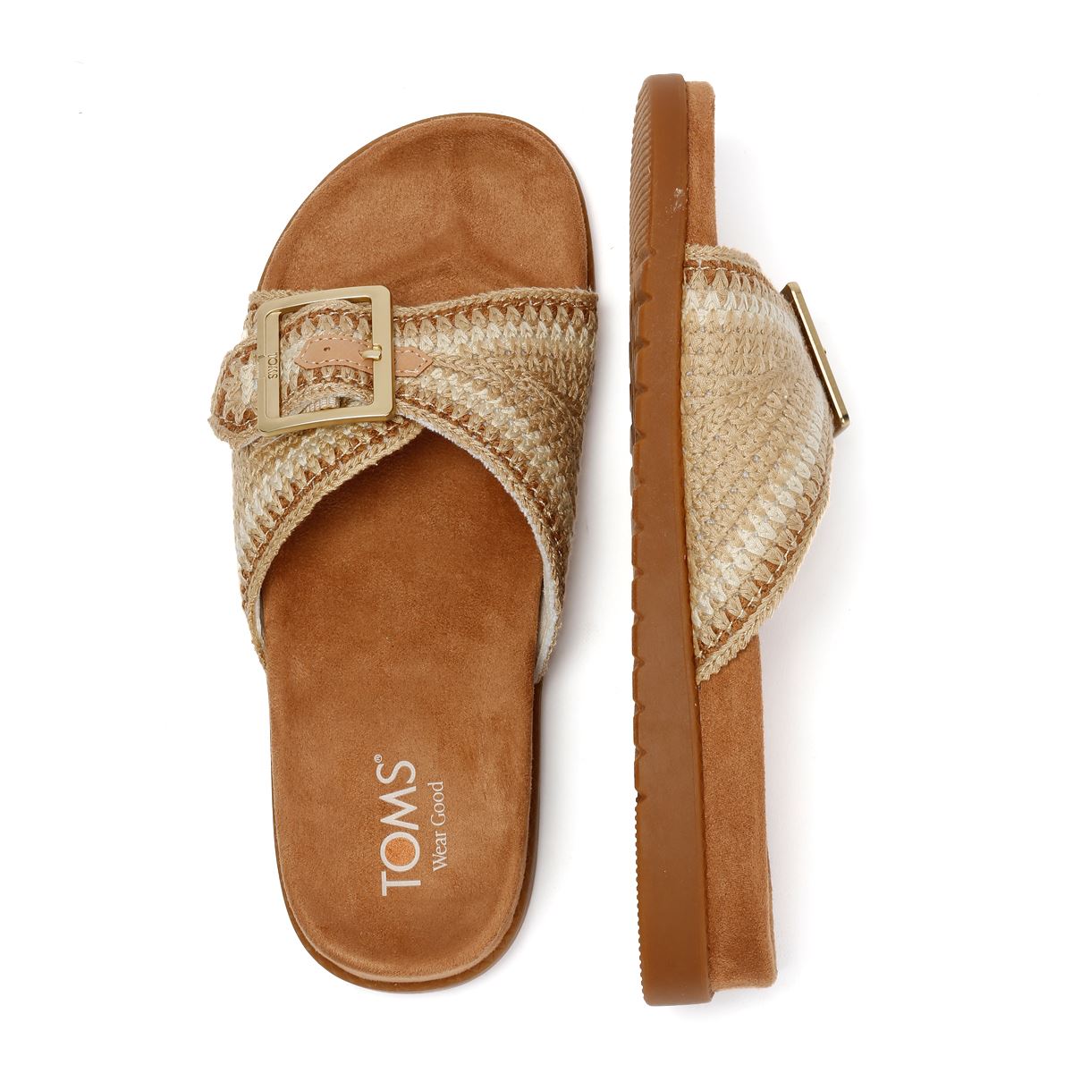 TOMS Marin Slide Textile Damen Sandalen In Beige