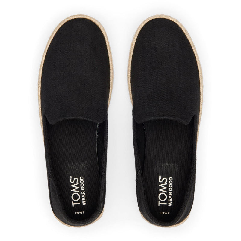 TOMS Carolina 100% Baumwolle Damen-Schwarze Farbespadrilles