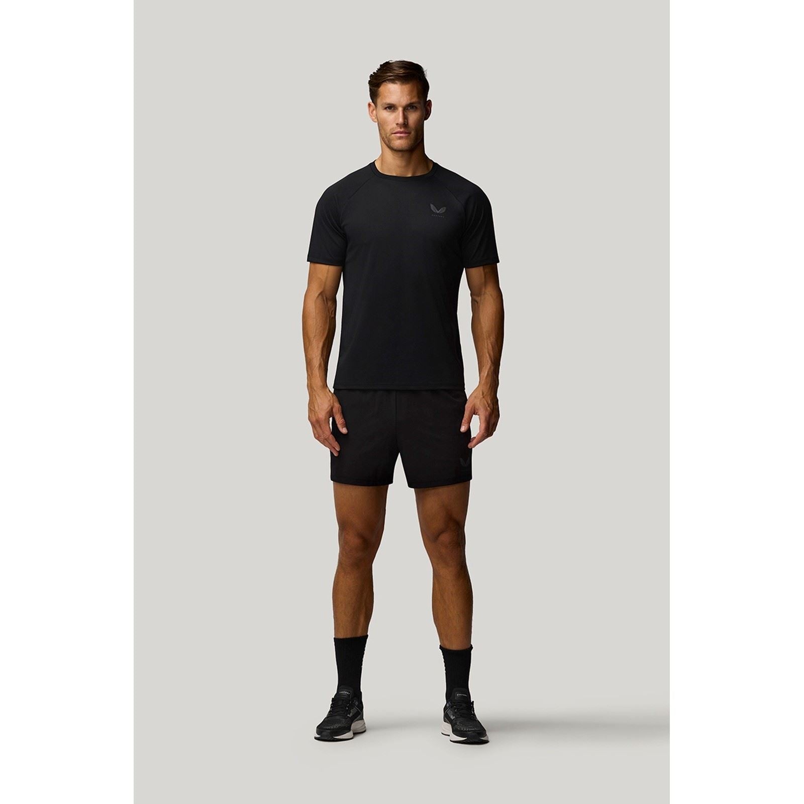 Castore 5" Branded Elastic Herren Schwarze Sportshorts